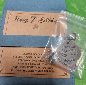 Stitch Heart Charm Bracelet for Kids